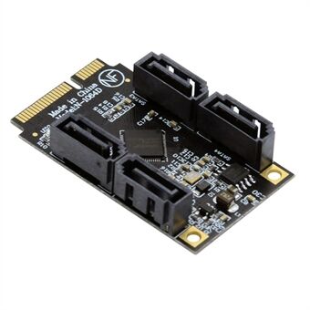 SA-033-4P Mini PCI-E til SATA 3.0 Fire Ports Converter 6Gbps PCI Express SSD Adapter Card