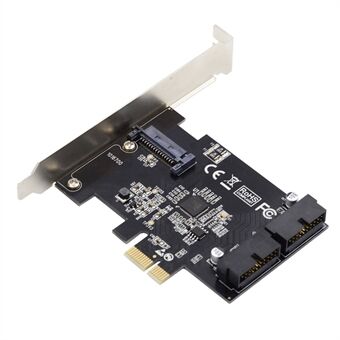 U3-048 PCI-E 1X Express Card til 19Pin 20Pin USB 3.0 Frontpanel Header 5Gbps VL805 Adapter