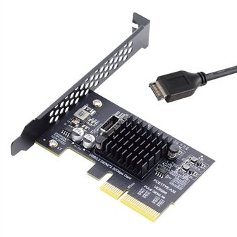 UC-104-EF USB 3.2 Gen2 Type-E 20 Gbps frontpanelstik til PCI-E 4X Express Card Adapter til stationær bundkort (ASM3242 Chipset)