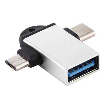 USB3.0 Female to Type-C+Micro USB Multifunction OTG Adapter