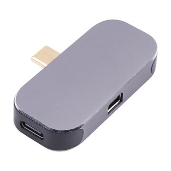 3-in-1 Type-C Male to Type-C Charging Port+USB+Mini DP Female Converter Adapter