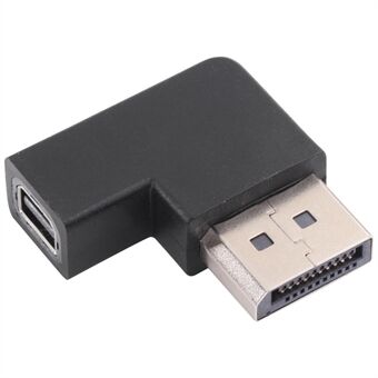 DP1.4 8K DisplayPort Male to Mini DisplayPort Female Elbow Adapter Converter for HDTV Monitor Projector