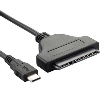 USB-C til 22-bens SATA Adapter Converter High-Speed Data Transfer Kabel til 2,5 tommer HDD SSD - Sort