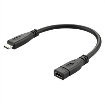 0.2m 16 Cores 10 Gbps High-Speed USB 3.1 Gen 2 Male to Female USB-C Extension Cable Type-C Data Sync Charging Cable for Computers - Black