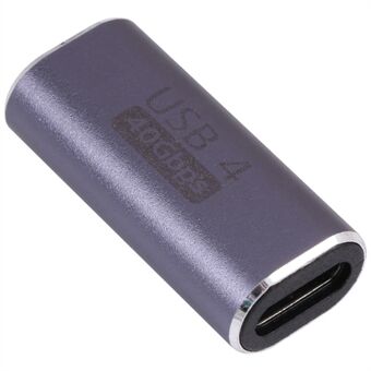 Type-C Female to Female Aluminum Alloy USB4.0 40Gbps Data Transmission Charging Adapter