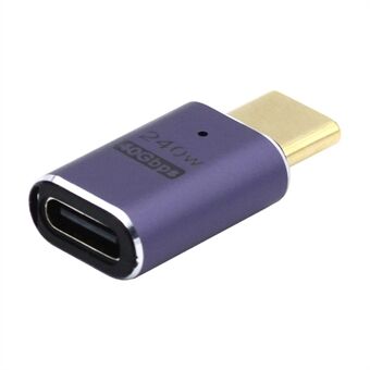 240W Type-C Female to Male Mini Adapter 40Gbps Transmission Straight Converter with Indicator