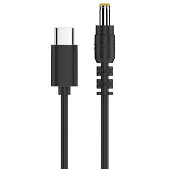 20V USB-C til DC 5,5x2,5 mm strømadapterkabel PD 65W ladeledning PVC Shell Type-C forlængerladekabel