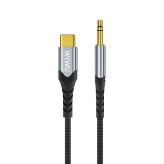 WiWU YP03 1.5m Type C Male to 3.5mm Male Car AUX Audio Cable Adapter USB C AUX Earphone Wire
