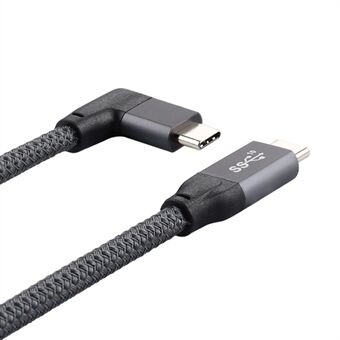 0.5m USB-C Male to USB-C Male Elbow 4K Video Transmission PD Fast Charging Cable Cord with E-mark