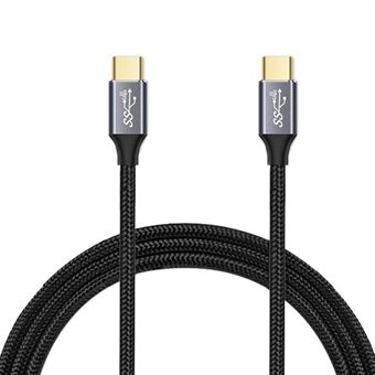 1,5 m 100 W PD nylon flettet Type C til Type C-kabel USB 3.1 Gen2 10 Gbps Fuldfunktions USB C-kabel (han til han)