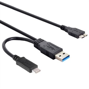 UC-165 Combo USB Cable USB 3.1 Type-C+USB3.0 Type-A Host to Micro USB 3.0 Target Data Cable for Disk