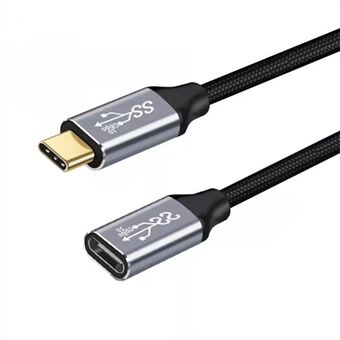 0.5m Aluminum Alloy Shell Type-C to Type-C 3.1 Gen2 Male to Female Extension Cable 4K/60HZ 10Gbps Data Cord