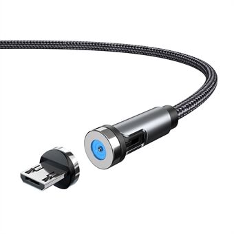 1m Braided Data Cord 540 Degrees Rotatable Charging Cable with Magnetic Adsorption Micro Plug