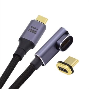 UC-034-LP USB-C Magnetisk 90-graders stik USB4-kabel 20 Gbps 100 W Ladeledning 8K / 5K videokabel