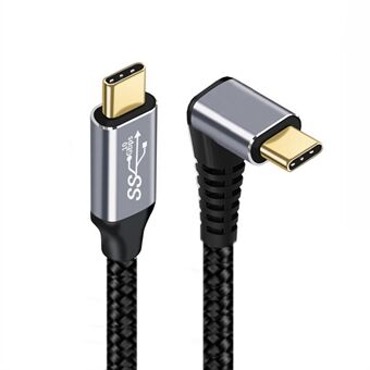 UC-064-UP-2.0M 90-Degree Angled Type-C Male to Male USB3.1 Data Cable 10Gbps 100W Fast Charging Cable with E-marker Chip
