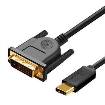 QGEEM UA18 1.8m USB-C to DVI Adapter Cable 4K Type-C to DVI(24+1) Male HD Video Conversion Cable