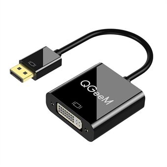 QGEEM QG-HD24 Displayport Han til DVI hun Adapter Kabel DP til DVI konverter til HD TV/Monitor/Projektor/Laptops/PC