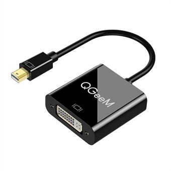 QGEEM QG-HD27 Mini DP til DVI Adapter Kabel Mini DisplayPort Han til DVI Hun Konverter Kompatibel med MacBook Thunderbolt Port Monitor Projektor