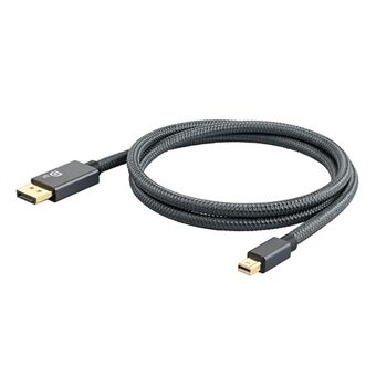 Mini DP til DP flettet kabel Thunderbolt 2-ports Mini DP 8K HD Converter-kabel Datasynkroniseringsledning (2m)