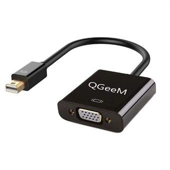 QGEEM QG-HD17 Mini DP til VGA Adapter Mini Displayport han til VGA hun forgyldt konverter Kompatibel med MacBook Air/ Pro/Surface Pro/Monitorer