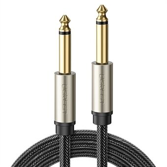 UGREEN 40811 2-Meter Nylon Braided Shell 6.35mm Male to Male Audio Cable for Electric Guitar/Bass/Keyboard/Amplifier