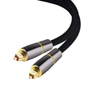 2m SPDIF 5.1 lydkanal optisk kabel 24K guldbelagt optisk lydlinje digital Toslink-ledning til Xbox, TV, Soundbar (gul Ring)