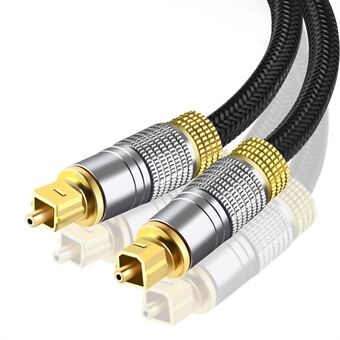 1,5 m Toslink digital optisk lyd SPDIF-kabel 24K guldbelagt stik Nylon flettet linje (trådtype)