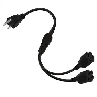 JUNSUNMAY US 0.5m / 1.6ft NEMA 5-15P 1 to 2 Way Outlet NEMA 5-15R SJT 16AWG 3 Prong Extension Power Cable