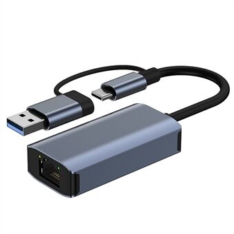 2207 USB-A / Type-C til RJ45 LAN-portadapter USB3.0 / USB-C til Gigabit netværksstik