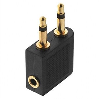 Dual 3.5mm Male to Female Airplane Headphone Adapter Gold Plated Stereo 3.5mm AUX Splitter Airline Audio Converter