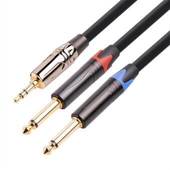 TC194BLY202 1m 3.5mm Male to Dual 6.35mm Male Jack Audio Cable for Mixer/Recording Equipment