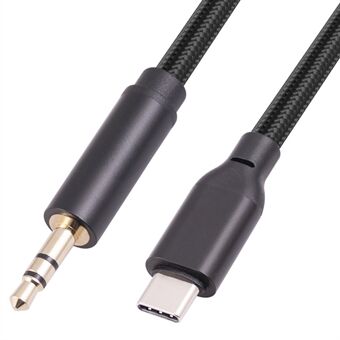 TY35bk Type-C til 3,5 mm Aux Jack-kabel Hovedtelefon Audio HiFi Stereo Lydledning til MacBook iPad Huawei Type-C-enheder, 1m