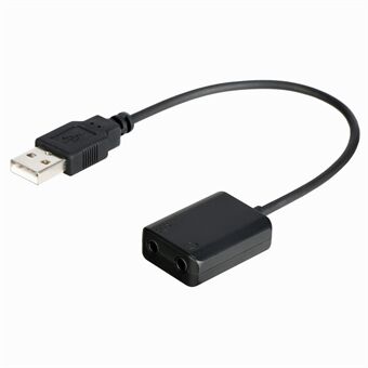 BOYA BY-EA2L eksternt lydkort USB-adapter Desktop Laptop USB til 3,5 mm hovedtelefon-/mikrofonstik