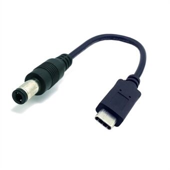 USB 3.1 Type C USB-C til DC 5,5 2,5 mm strømstik forlængerkabel til Apple New Macbook - Sort