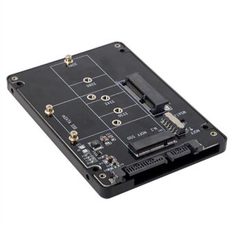 2-i-1 Combo M.2 NGFF B-nøgle & mSATA SSD til SATA 3.0 Adapter Converter Case kabinet