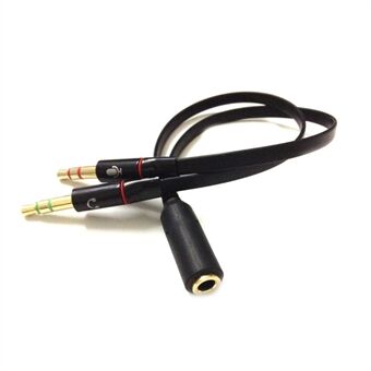 2Pcs 3.5mm Female to Dual 3.5mm Male Headphone Mic Audio Y Splitter Cable Smartphone Headset to PC Adapter