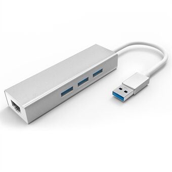 Adapter med 3 porte USB 3.0 Gigabit Ethernet Hub RJ45 LAN netværksportskort til Windows XP/7/8/Mac OS