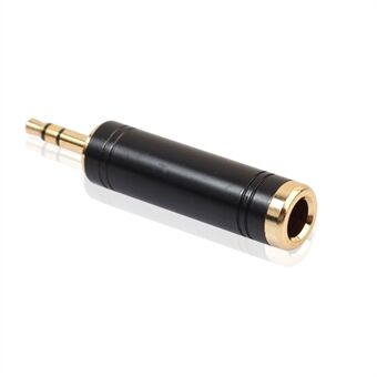 REXLIS Gold Plated 3.5mm Male to 6.35mm Female Stereo Audio Adapter - Black
