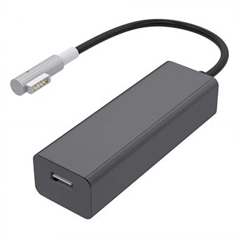 Type-C to 85W / 60W for Compatible with MagSafe 1 L-Tip Cable Converter Support 87W Power Adapter - Black