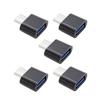 5PCS/Set CY UC-086 Type-C USB-C to USB 2.0 480Mbps OTG Adapter for Phone & Tablet & USB Cable & Flash Disk