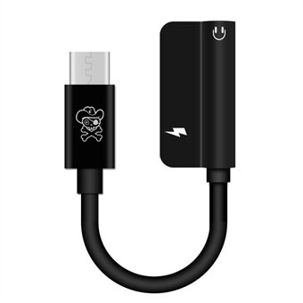 HAT PRINCE HC-13 USB Type-C to 3.5mm Jack Aux Audio + Type-C Female Charging Port Cable Adapter