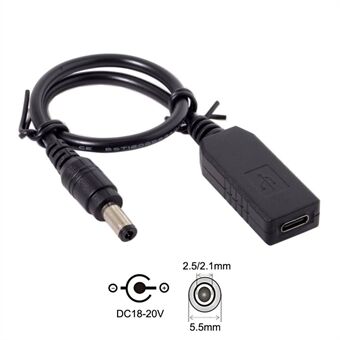USB 3.1 Type C USB-C til DC 20V 5,5 2,5 mm & 2,1 mm strømstik PD-emulatorudløserkabel til bærbar computer