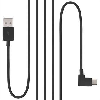 Retvinklet Type C USB-C til USB 2.0 kabel 90 graders stik til tablet og mobiltelefon - sort