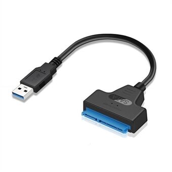 USB 3.0 til SATA III-harddiskadapterkabel med LED-lys Computerharddriverforbindelseskabel til 2,5" SSD & HDD