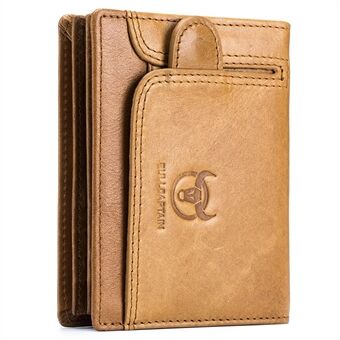BULLCAPTAIN 037 RFID-blokerende tegnebog Top-Layer Kohud Læder Kort Bæretaske Mønt opbevaringstaske