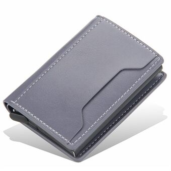 BAELLERRY K9140 Automatisk Pop Up-kortholder i aluminiumslegering RFID-blokerende PU-læder kreditkortholder tegnebog