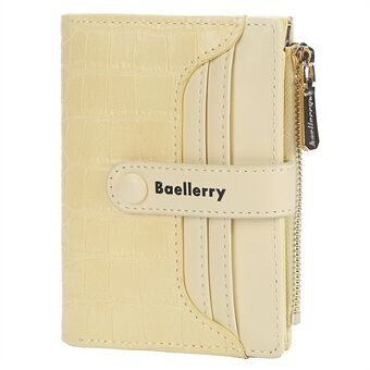 BAELLERRY N2363 Stilfuld PU-læder kort pung lynlås lomme med trykknapper Design Kvinder Kort Pengeholder Pung