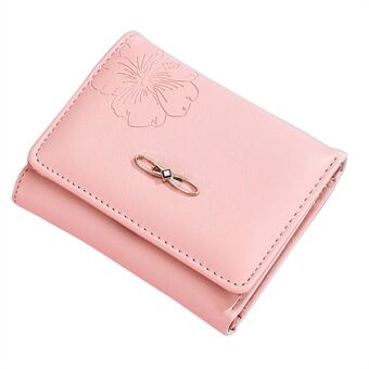 TEAYY AZ-675 Dame tegnebog Blomstertryk Tri-fold PU læder kortholder pose Kontant mønt opbevaringstaske