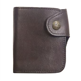 SG735 Bi-fold kort tegnebog Vintage rynket toplag okselæder Cash Cards opbevaringstaske med lynlåslomme