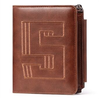 SUNICETY Broderi Design Trifold tegnebog til mænd, flere kortpladser PU-læder Kontantpengeopbevaringspose Kortbæretaske